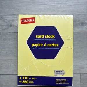 Staples Yellow and Purple Card Stock Pack